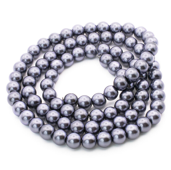 Бусины стекло под жемчуг Шар 10 мм ±90 шт. 80 см 73 Гематит