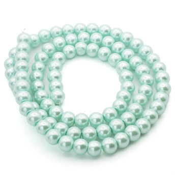 Бусины стекло под жемчуг Шар 8 мм ±105 шт. 80 см Тиффани