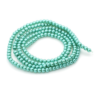Бусины стекло под жемчуг Шар 10 мм ±90 шт. 80 см Нефритовый