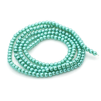 Бусины стекло под жемчуг Шар 10 мм ±90 шт. 80 см Нефритовый