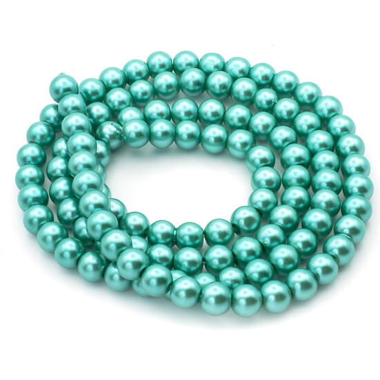 Бусины стекло под жемчуг Шар 10 мм ±90 шт. 80 см Нефритовый