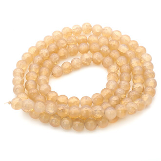 Бусины Битое стекло кракелюр 8 мм Бежевый нить 80 см