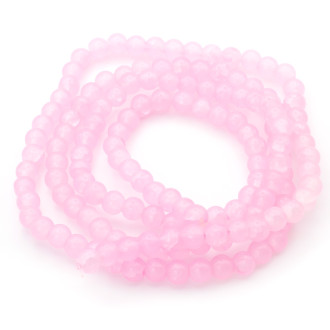 Бусины Битое стекло кракелюр 6 мм Розовый нить 80 см