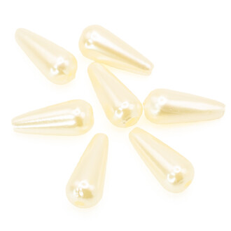 Пластиковые бусины под жемчуг Капля 14х6 мм Ø 0,8 мм +-50 шт. Айвори