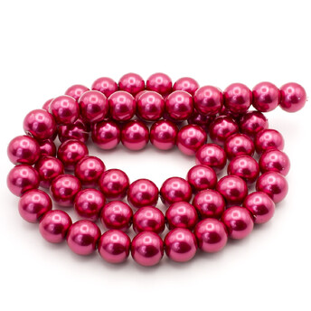 Бусины стекло под жемчуг Шар 3 мм ±210 шт. 62 см Красный лотос