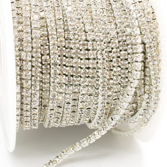 Стразовий ланцюг ss6 (2 мм) 1 м Crystal white