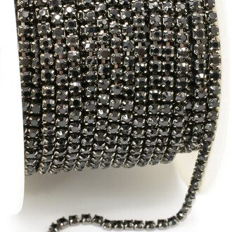 Стразовая цепь ss6 (2 мм) 1 м Jet nickel