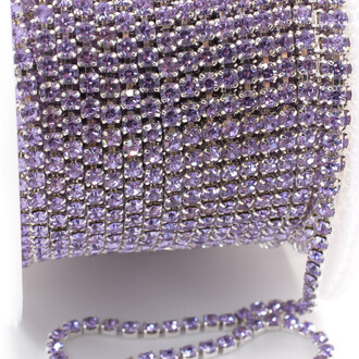 Стразовая цепь ss6 (2 мм) 1 м Violet silver
