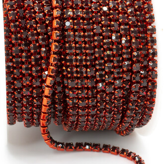 Стразовая цепь ss8 (2,5 мм) 1 м Siam red