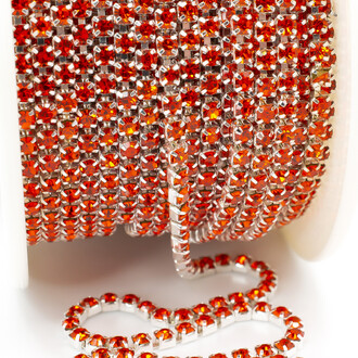 Стразовая цепь ss10 (2,8 мм) 1 м Hyacinth silver