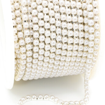 Жемчужная цепь ss8 (2,5 мм) 1 м Белый Z9 silver