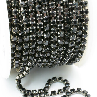 Стразовая цепь ss10 (2,8 мм) 1 м Jet nickel