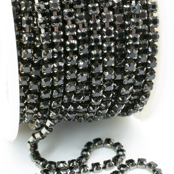 Стразовая цепь ss10 (2,8 мм) 1 м Jet nickel