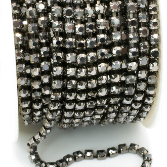 Стразовая цепь ss10 (2,8 мм) 1 м Hematite nickel