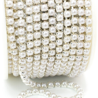 Жемчужная цепь ss10 (2,8 мм) 1 м Белый Z9 silver