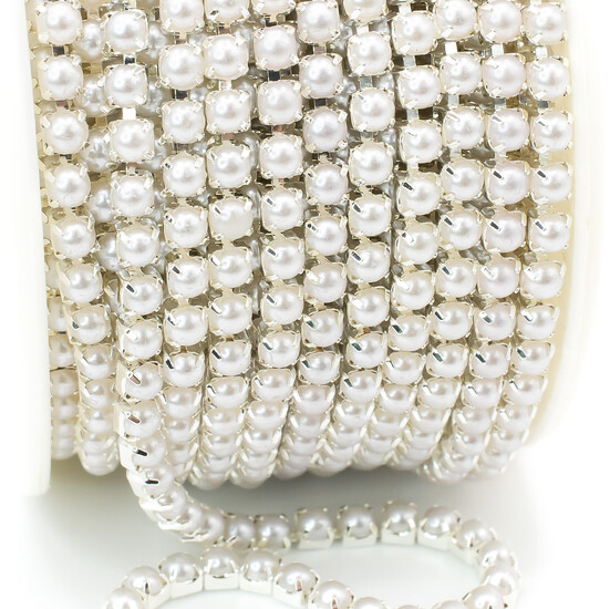 Жемчужная цепь ss10 (2,8 мм) 1 м Белый Z9 silver