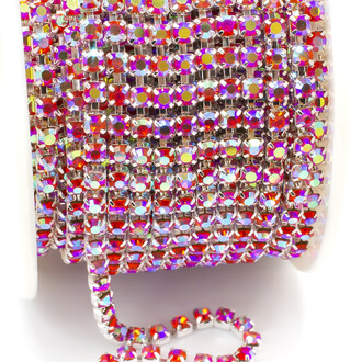 Стразовая цепь ss10 (2,8 мм) 1 м Hyacinth AB silver