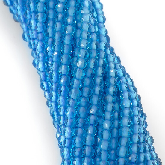 Бусины Шпинель огранка круглая 2 мм Ø 0,5 мм 200 шт. нить 37 см Голубой 19
