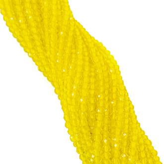 Бусины Шпинель огранка круглая 2 мм Ø 0,5 мм 200 шт. нить 37 см Желтый 27