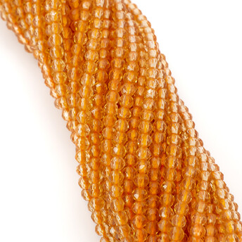 Бусины Шпинель огранка круглая 2 мм Ø 0,5 мм 200 шт. нить 37 см Оранжевый 14