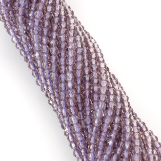 Бусины Шпинель огранка круглая 2 мм Ø 0,5 мм 200 шт. нить 37 см. Светло-Фиолетовый 1