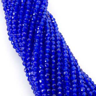 Бусины Шпинель огранка круглая 2 мм Ø 0,5 мм 200 шт. нить 37 см Синий 7