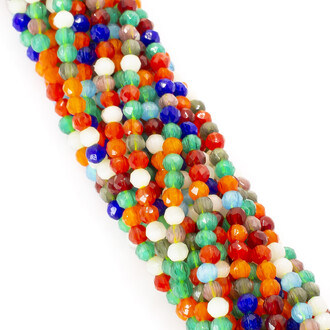 Намистини Шпінель Котяче око огранювання кругле 2 мм Ø 0,5 мм 200 шт. нитка 37 см Різнокольоровий 14К