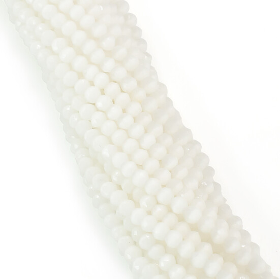 Бусины Шпинель Кошачий глаз, огранка круглая 2 мм Ø 0,5 мм 200 шт. нить 37 см Белый 10К