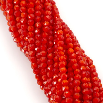 Бусины Шпинель Кошачий глаз, огранка круглая 2 мм Ø 0,5 мм 200 шт. нить 37 см Красный 8К