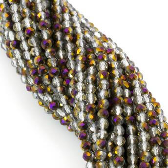 Бусины Шпинель огранка круглая 2 мм Ø 0,5 мм 200 шт. нить 37 см АВ Фиолетово-Коричневый