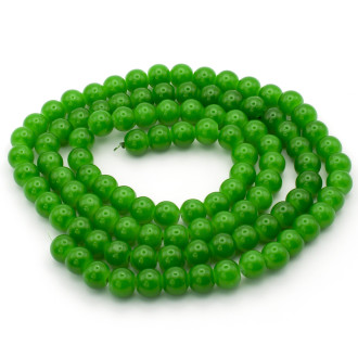 Бусины стекло имитация камня 4 мм Зеленый нить 80 см