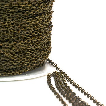 Цепь для рукоделия 2,1х3х0,6 мм Бронза 1 метр