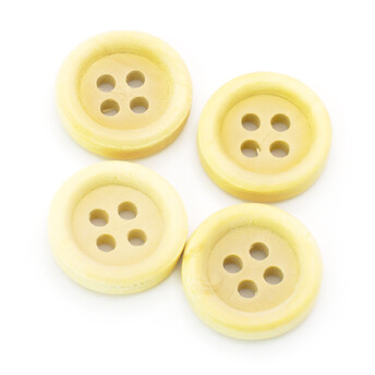 Пуговицы круглые деревянные 4 отверстия 15 мм 40 шт. Бежевый