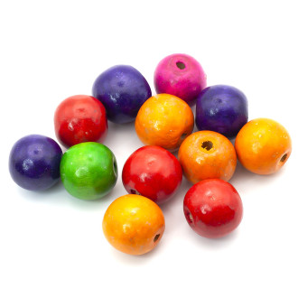 Деревянные бусины 18 мм 100г 48шт (цветные)