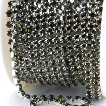 Стразовая цепь ss8 (2,5 мм) 1 м Swampy silver