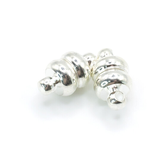 Замок магнитный Шар сплюснутый 7 мм Серебро 1 шт.