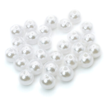 Бусины круглые под жемчуг с гальваническим покрытием 10 мм Белый 25 г (+-50 шт.)