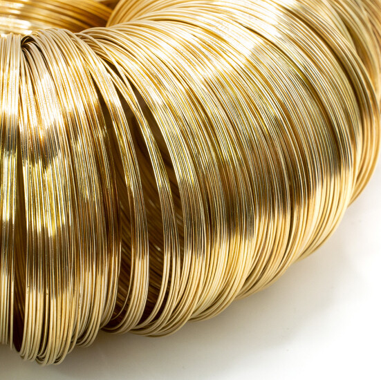 Проволочное кольцо с эффектом памяти основа для браслета 60х0,6 мм Золото +-100 витков