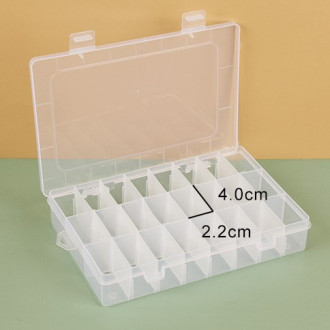Органайзер 24 яч. контейнер пластиковый для рукоделия 19.5х13.2х3.6 см Прозрачный