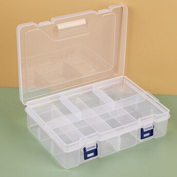 Органайзер 8 яч. контейнер пластиковый для рукоделия 22.7х15.8х6 см Прозрачный