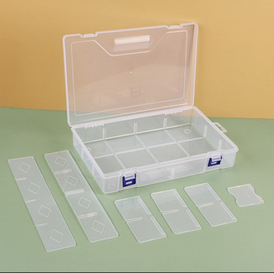 Органайзер 10 яч. контейнер пластиковый для рукоделия 29.7х19.8х6 см Прозрачный