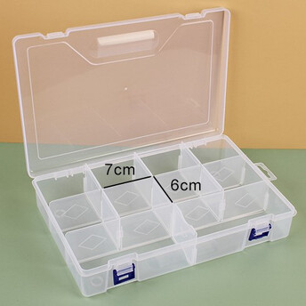 Органайзер 10 яч. контейнер пластиковый для рукоделия 29.7х19.8х6 см Прозрачный