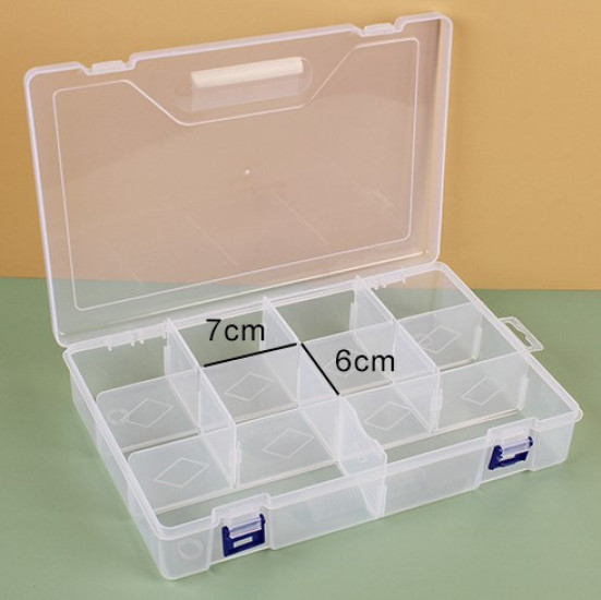 Органайзер 10 яч. контейнер пластиковый для рукоделия 29.7х19.8х6 см Прозрачный