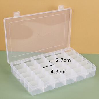 Органайзер 36 яч. контейнер пластиковый для рукоделия 27.2х17.5х4.5 см Прозрачный
