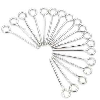 Пины с петелькой из нержавеющей стали 16х0,6 мм Платиновый +-200 шт.