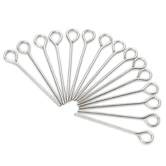 Пины с петелькой из нержавеющей стали 20х0,6 мм Платиновый +-200 шт.