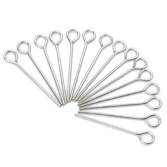 Пины с петелькой из нержавеющей стали 20х0,6 мм Платиновый +-200 шт.
