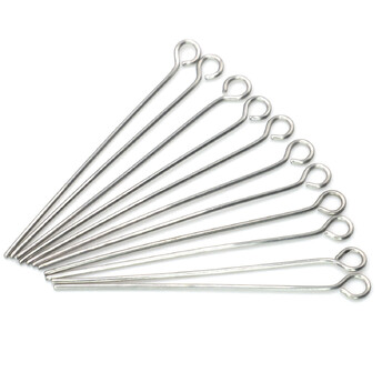 Пины с петелькой из нержавеющей стали 30х0,6 мм Платиновый +-200 шт.