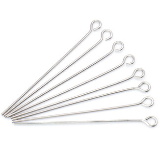 Пины с петелькой из нержавеющей стали 35х0,6 мм Платиновый +-200 шт.