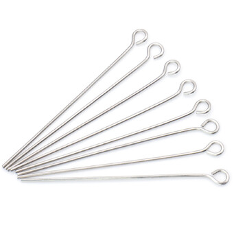 Пины с петелькой из нержавеющей стали 35х0,6 мм Платиновый +-200 шт.